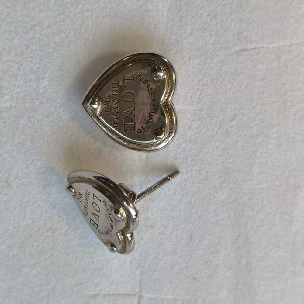 Tiffany & Co. Sterling Silver Love Studs Earrings - Picture 7 of 7